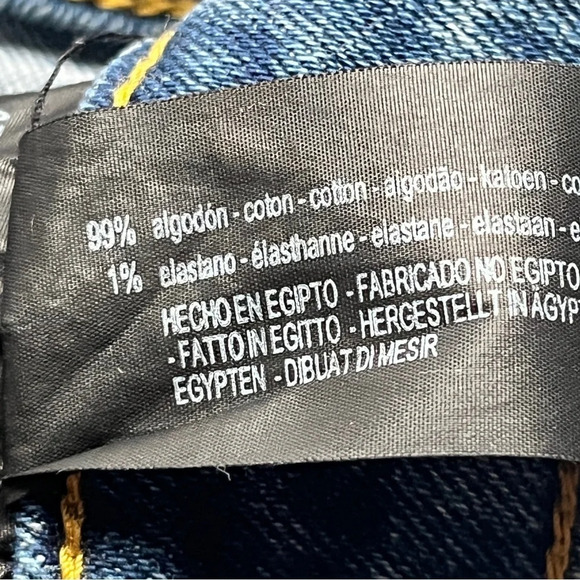 Zara Woman Distressed Jeans Denim Raw Hem High Waisted Skinny Stretch Blue Sz 8 - Picture 5 of 15